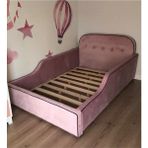 Puf Bebe Montessori 100 x 200 cm Çocuk Yatağı Yatak Dahildir - 120 x 200 cm - Pembe