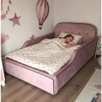 Puf Bebe Montessori 100 x 200 cm Çocuk Yatağı Yatak Dahildir - 90 x 190 cm - Pembe