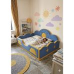 Puf Bebe Montessori 120 x 200 cm Mdf Çocuk Yatağı Yatak Dahildir - 90 x 190 cm - Sarı
