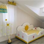 Puf Bebe Montessori 120X200 Güneş Desenli Çocuk Yatağı - 120 x 200 cm - Krem