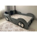 Puf Bebe Montessori Arabalı Bebek ve Çocuk Yatağı 90 x 190 cm - 120 x 200 cm - Gri - Beyaz