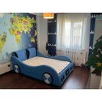 Puf Bebe Montessori Serisi Arabalı Çocuk Yatağı - Mavi - 120 x 200 cm