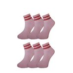Pufazzo Kadın Kolej Çorap | 6'lı Paket | Çizgili | Dikişsiz | Nefes Alabilir | Doğal Penye Pamuk | Tenis ve Spor Çorabı (Pembe, 35-40)