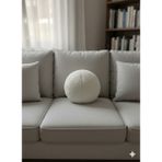 Puff Table Peluş Top Yastık Kırlent Içi Dolgulu Beyaz Teddy Kumaş - 45 x 45 cm