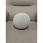 Puff Table Peluş Top Yastık Kırlent Içi Dolgulu Krem Teddy Kumaş - 45 x 45 cm