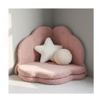 Puff Table Puftable Montessori Bulut Oyun Minderi,teddy Kumaş Pembe,oyun Halısı ve Matı 5 cm Sünger 4 Parça - 130 x 130