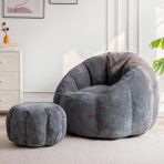 Puffiber Ergonomik Yer Tipi TV & Gaming Yer Koltuğu – Yetişkin Armut Puf Berjer 105x80 cm | Modern Salon & Balkon Koltuğu - Gri