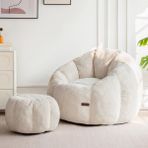 Puffiber Ergonomik Yer Tipi TV & Gaming Yer Koltuğu – Yetişkin Armut Puf Berjer 105x80 cm | Modern Salon & Balkon Koltuğu - Krem