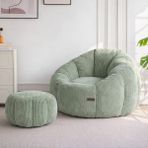 Puffiber Ergonomik Yer Tipi TV & Gaming Yer Koltuğu – Yetişkin Armut Puf Berjer 105x80 cm | Modern Salon & Balkon Koltuğu - Yeşil