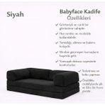 Puffiber Kadife Kumaş Kanepe|babyface Kadife|modern Tasarım,konforlu ve Dayanıklı,katlanır Kanepe 90X200 cm - Siyah