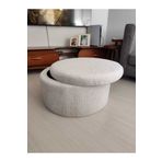 pufftable ORTA SEHPA,YUVARLAK SANDIKLI POFİDİK TEDDY KUMAŞ LARGE 72 CM VİDEOLU