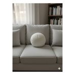 pufftable peluş top yastık kırlent içi dolgulu beyaz teddy kumaş