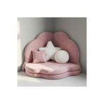 pufftable puftable montessori bulut oyun minderi,pembe renk,oyun halısı ve matı 5 cm sünger 4 parça