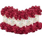 Puffy 5'li Paket (5X100GR) El Örgü Ipi ( 107 Vişne )