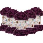 Puffy 5'li Paket (5X100GR) El Örgü Ipi ( 111 Mürdüm )