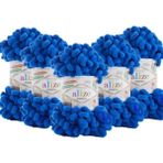 Puffy 5'li Paket (5X100GR) El Örgü Ipi ( 141 Saks Mavi) - Saks 141