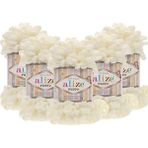 Puffy 5'li Paket (5X100GR) El Örgü Ipi ( 62 Açık Krem )
