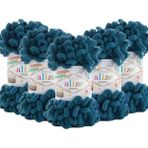 Puffy 5'li Paket (5X100GR) El Örgü Ipi ( 646 Petrol Mavi) - Petrol Mavisi