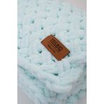 Puffy Battaniye Panduf 2’li SET 100x100cm Su Yeşil Unisex Yenidoğan Bebek Yumuşak Örgü Alize OEKO TEX Sertifika - Su Yeşili - 100 x 100 cm