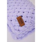 Puffy Bebek Battaniyesi Panduf 2’li SET 100x100cm Lila Unisex El Yapımı Alize Puffy Örgü OEKO TEX Sertifika - 100 x 100 cm