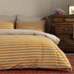 Puffy Forres Çift Kişilik %100 Pamuk Nevresim Takımı - Hardal - 200 x 220 cm