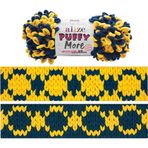Puffy More El Örgü Ipliği, Battaniye, Bebek Ürünleri sarı lacivert 6631