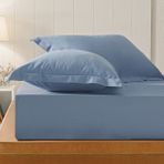 Puffy Naturalis Ranforce Çift Kişilik Lastikli Çarşaf - Indigo - 160x200