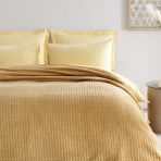 Puffy Trinity Çift Kişilik Wellsoft Battaniye - Hardal - 200 x 220 cm