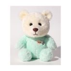 Pufi Şapkalı Peluş Ayıcık | Yumuşacık Uyku Arkadaşı, 35 cm, Mint Yeşili | Çocuklar İçin Doğum Günü Hediyesi | Dinazor Kıyafeti Giyen Pufi Ayıcık
