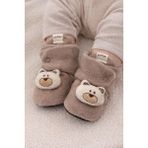 Pufien Pandufu, Peluş Oyuncaklı Bebek Ev Ayakkabısı, Kaydırmaz Tabanlı, 100% Pamuk Astarlı - Bej