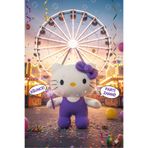 Pufline Hello Kitty Peluş Oyuncak (35 CM Mor)