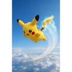 Pufline Pikachu Peluş Oyuncak Büyük Boy (35 CM) Pokemon (Yeni Seri)