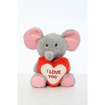 Pufu Toys I Love You' Nakışlı Yastık Peluş Fil