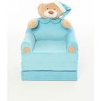 Pufu Toys Portatif, Yıkanabilir, Katlanabilir Peluş Çocuk Koltuğu 120 cm - Mavi