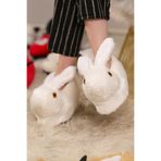 PUFYDIX MECE SPOR Kadın Peluş Tavşan Panduf – Ev Terliği, Kışlık, Yumuşak ,Hediyelik,