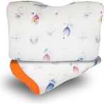 Pufymax 2 Adet Visco Ortopedik Çocuk Yastığı,boyun Destekli Delikli Hava Kanallı Visco Yastık (Balon) - 35 x 55 cm - Beyaz - Kırmızı