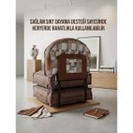 Pufymax Comfy Plus Oval Yeni Nesil Bohem Tekli Koltuk,yataklı Katlanır Berjer,yer Yatağı, Modüler Yapı 75X75|90 cm - Kahve