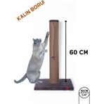 Pugalo 60 cm Catnipli Kalın Borulu Dev Tırmalama Tahtası Antrasit