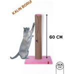 Pugalo 60 cm Catnipli Kalın Borulu Dev Tırmalama Tahtası Pembe