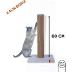 Pugalo 60CM Catnipli Kalın Borulu Dev Tırmalama Tahtası Minder Yüzey Gri