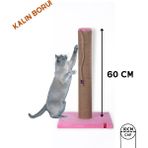 Pugalo 60CM Catnipli Kalın Borulu Dev Tırmalama Tahtası Minder Yüzey Pembe
