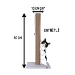 Pugalo 90CM Catnipli Kalın Borulu Dev Tırmalama Tahtası Gri