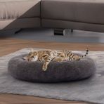 Pugalo Peluş Kedi ve Köpek Yatağı 65X15CM Large Beden Antrasit Renk Yıkanabilir Konfor