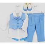 Pugi Baby 2033 0-3 Ay Klasik Yaka Erkek Bebek Mevlüt Takımı