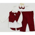 Pugi Baby 2042 3-6 Ay Şal Yaka Erkek Bebek Mevlüt Takımı