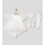 Pugi Baby Kız Bebek Şık Dantelli Mevlüt / Özel Gün Elbisesi - 0 - 3 Ay - Beyaz
