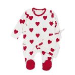 Pugi Baby Yıldızlı Kalpli Şapkalı Çocuk Tulum Kırmızı - 6 - 9 Ay