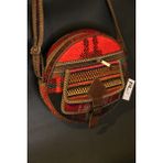 Pujiva Etnik Tarz Kilim, Desenli, Fermuarlı, Tokalı, Üç Cebli, Orta Boy, Yuvarlak Renkli Omuz Çanta - Mix Color