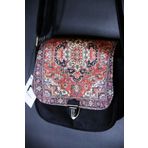 PUJİVA Kadife, Etnik Kilim Desenli, Retro, Bohem, Vintage, Omuz Askılı Çanta
