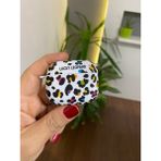 Puli iPhone 3. Nesil Uyumlu Koruyucu Bluetooth Kulaklık Kılıfı Leopar Desenli - Leopar - Beyaz